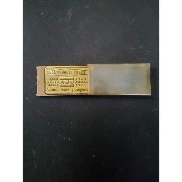 vintage 1964-65 american bowling congress most improved average brass buckle - Picture 2 of 2